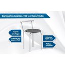 Ver imagem 3 de Conjunto Mesa de Cozinha Dobrável e 4 Banquetas 105 Prata Branco Prata Preto Carraro