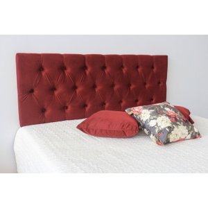 Cabeceira Estofada King com Botões 200x1.17cm Bordo