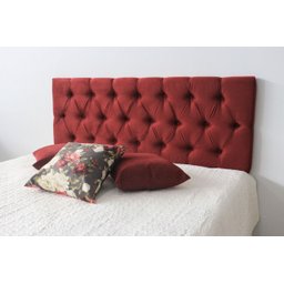 Cabeceira Estofada King com Botões 200x1.17cm Bordo - 2