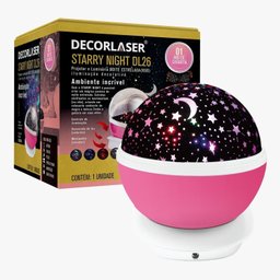 Luminária Abajur Gira Projetor Estrelas LED RGB Starry Night Decorlaser - 1