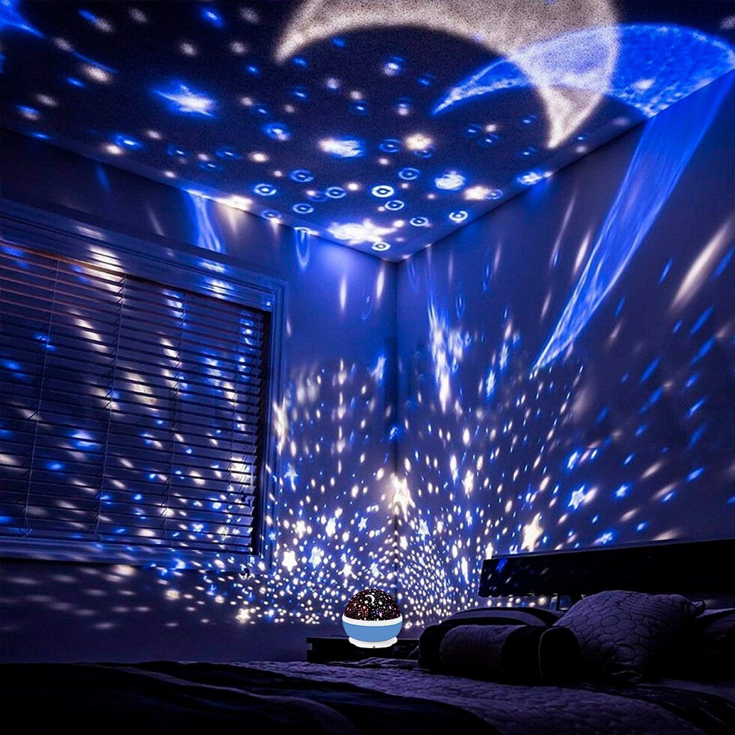 Luminária Abajur Gira Projetor Estrelas LED RGB Starry Night Decorlaser - 4
