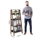 Ver imagem 3 de Conjunto de 2 Estantes para Livros Escada Biblioteca 140x61cm 4 Prateleiras Tok Yescasa