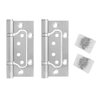 Dobradiça Porta Sobrepor 2 Peças de Aço Inox Mais Resistente Facil Negocio Importadora Dobra100_2pçs - 1