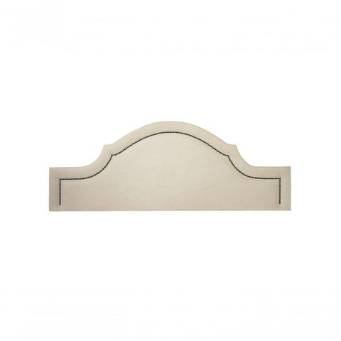 Cabeceira Casal Luxo 140X60 Off White Tachas Fumê
