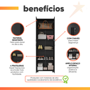 Ver imagem 4 de Armário Multiuso e Sapateira Organizadora Chicago 2 Portas com Chave 4 Prateleiras