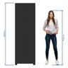 Armário Multiuso Notável Nt4020 2 Portas com Chave Preto Tx Fosco - 8