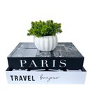 Ver imagem 1 de Decoração Sala Dupla Livro Fake + Vaso Cachepô Branco Decor