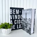 Ver imagem 3 de Decoração Sala Dupla Livro Fake + Vaso Cachepô Branco Decor