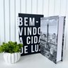 Decoração Sala Dupla Livro Fake + Vaso Cachepô Branco Decor - 3