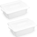 Ver imagem 1 de 2 Caixas Organizadoras de Cozinha com Tampas 10l Cestos Plásticos Empilháveis para Alimentos