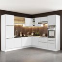 Ver imagem 1 de Armário de Cozinha Completa de Canto 546cm Branco/Branco Veludo Lux Madesa 01