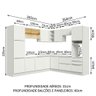 Armário de Cozinha Completa de Canto 546cm Branco/Branco Veludo Lux Madesa 01 - 4