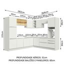 Ver imagem 4 de Armário de Cozinha Completa de Canto 546cm Branco/Branco Veludo Lux Madesa 01