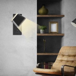 Arandela de Cabeceira Leitura Preto Led 7w 3000k Bivolt Embu Led - 2 Arandela de Cabeceira Leitura Preto Led 7w 3000k Bivolt Embu Led - 2