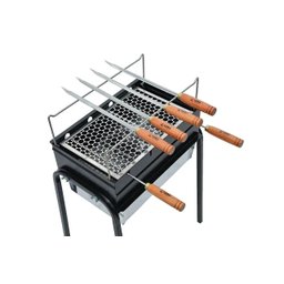 Churrasqueira Lobo Arizona Manual com Braseiro em Inox + 4 Espetos Manuais + Grelha - 2