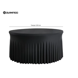 Toalha Spandex para Mesa Redonda 120cm - Preta - 2