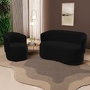 Ver imagem 2 de Kit 2 Poltronas e 1 Namoradeira Aisha Orgânica Veludo Preto - Desk Design