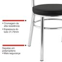 Ver mais imagens de Conjunto 4 Cadeiras para Sala de Jantar Debrum Cromado/Preto