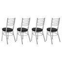 Ver imagem 3 de Conjunto 4 Cadeiras para Sala de Jantar Debrum Cromado/Preto