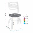 Ver imagem 3 de Conjuto 4 Cadeiras para Sala de Jantar de Aço Cinza/Cromado/Preto