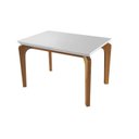 Ver imagem 2 de Mesa de Jantar Retangular 4 Lugares em MDF Off White/Imbuia Dublin Marrom