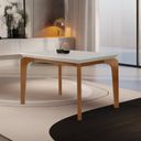 Ver imagem 4 de Mesa de Jantar Retangular 4 Lugares em MDF Off White/Imbuia Dublin Marrom