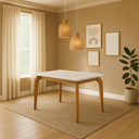 Ver imagem 1 de Mesa de Jantar Retangular 4 Lugares em MDF Off White/Imbuia Dublin Marrom