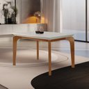 Ver imagem 4 de Mesa de Jantar Retangular 4 Lugares em MDF Off White/Imbuia Dublin Marrom