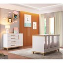 Ver imagem 1 de Quarto de Bebê Berço Mini Cama Americano Louis com Cômoda 1 Porta 4 Gavetas Móveis Peroba
