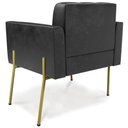 Ver imagem 7 de Poltrona Sala Pé Metal Dourado Kit 2 Ana Sintético Pu Preto - Ibiza