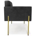 Ver mais imagens de Poltrona Sala Pé Metal Dourado Kit 2 Ana Sintético Pu Preto - Ibiza