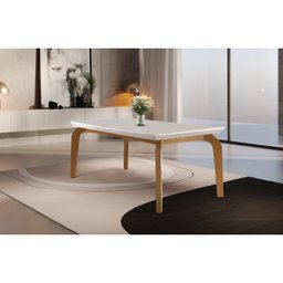 Mesa de Jantar 6 Lugares Tampo em MDF Dublin Marrom/Off White/Imbuia - 4 Mesa de Jantar 6 Lugares Tampo em MDF Dublin Marrom/Off White/Imbuia - 4