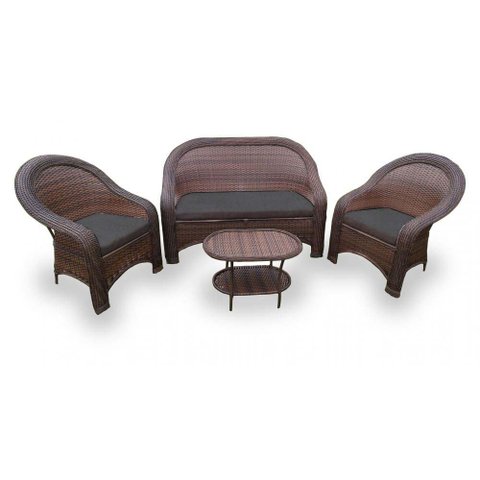 Conjunto de Sofás Fibra Sintética Tóquio - 1 Sofá 2L + 2 Poltronas + 1 Mesa Centro - Tecido Duna Pre