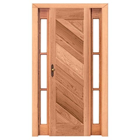 Kit Porta de Madeira Maciça PE26 Batente Duplo de Cedro Arana Esel 213(A)X146(L) Lado Direito