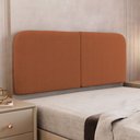 Ver imagem 1 de Cabeceira Painel Orgânico Cama Box King Size Aira 195cm Dobrável Bouclé Terracota - Desk Design