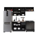 Ver imagem 4 de Cozinha Modulada 4 Peças 1 Balcão sem Tampo 3 Aéreos 100% MDF com Vidro Rodapé Bari