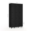Ver imagem 2 de Armário Roupeiro Locker Guarda-Volume de Aço 12 Portas Pequenas com Fecho para Cadeado Vestiário Academia Preto