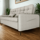 Ver imagem 5 de Sofa Cama 2 Lugares 200cm Pillar Linho Plano Milenum Palha Milani Store