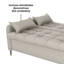 Ver mais imagens de Sofa Cama 2 Lugares 200cm Pillar Linho Plano Milenum Palha Milani Store