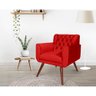 Poltrona Estofada Raquel Cia do Estofado - Vermelho - 1