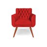 Poltrona Estofada Raquel Cia do Estofado - Vermelho - 3