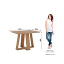 Ver imagem 3 de Mesa Lins 120cm Canto Arredondado com Vidro Marrom/Nature