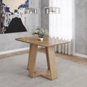 Ver imagem 2 de Mesa Lins 120cm Canto Arredondado com Vidro Marrom/Nature