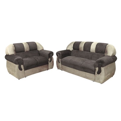 Sofá 2 e 3 Lugares Marrom com Bege 603/602 Corsa