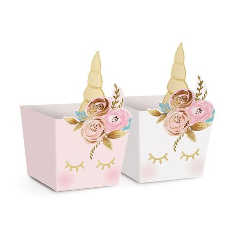 Cachepot de Papel Unicórnio - 8 Unidades