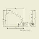 Ver imagem 5 de Torneira Cozinha Parede Tríade 1/4 de Volta 27398 Meber - Cromado