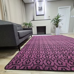 Tapete Carpete Sala Quarto Elegante Geométrico 2,00 X 3,00 - Cor Rosa - 1