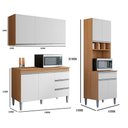 Ver imagem 3 de Conjunto Kit Cozinha Compacta Balcão sem Tampo e Aéreo 120cm e Armário Paneleiro Torre Ajl Móveis