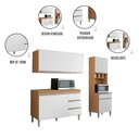 Ver imagem 4 de Conjunto Kit Cozinha Compacta Balcão sem Tampo e Aéreo 120cm e Armário Paneleiro Torre Ajl Móveis