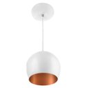 Ver imagem 2 de Pendente Bola Pequena Branco/Cobre Sala Cozinha Quarto